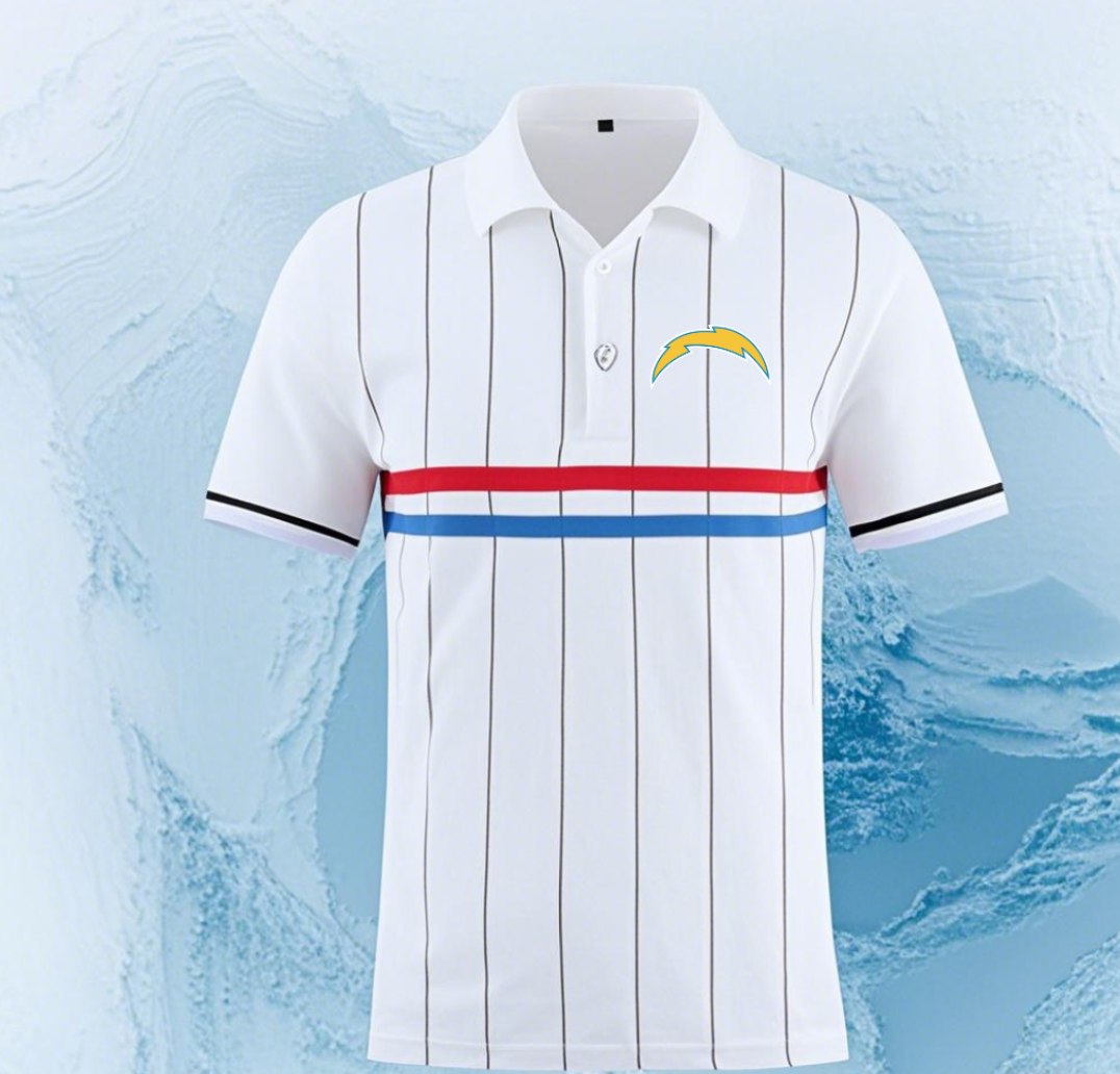 Los Angeles Chargers white 43 Men 2025 NFL polo T shirt